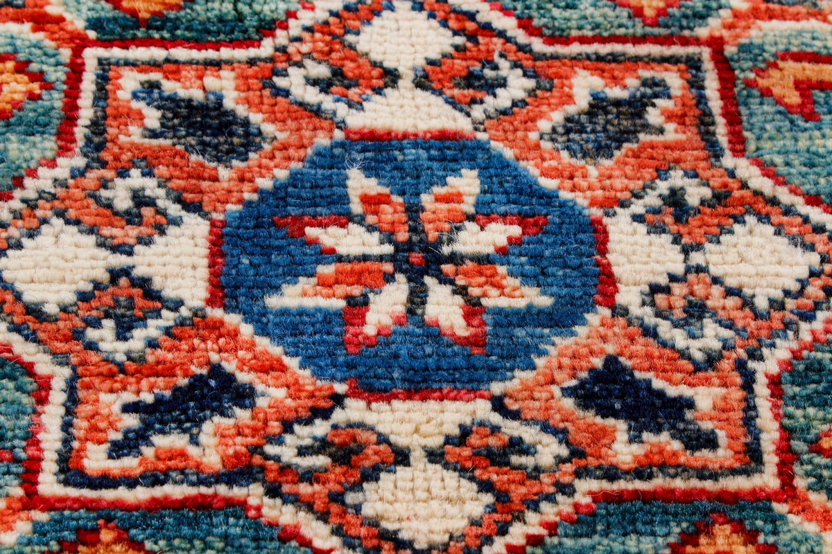 9x12 Red and Ivory Kazak Tribal Rug