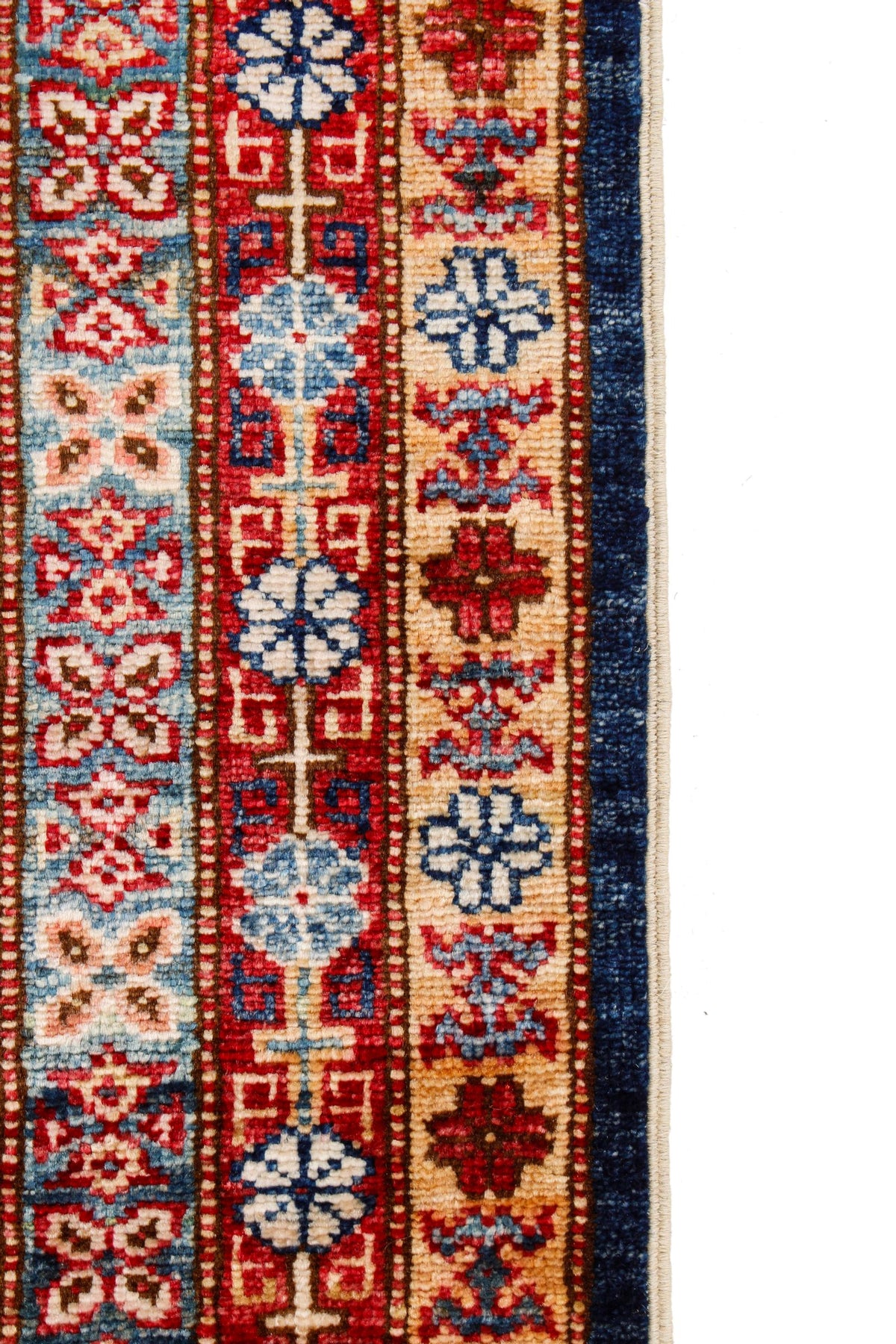 9x12 Navy and Ivory Kazak Tribal Rug