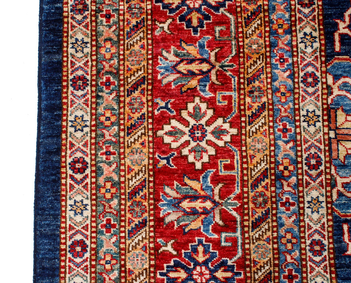 9x12 Navy and Red Kazak Tribal Rug
