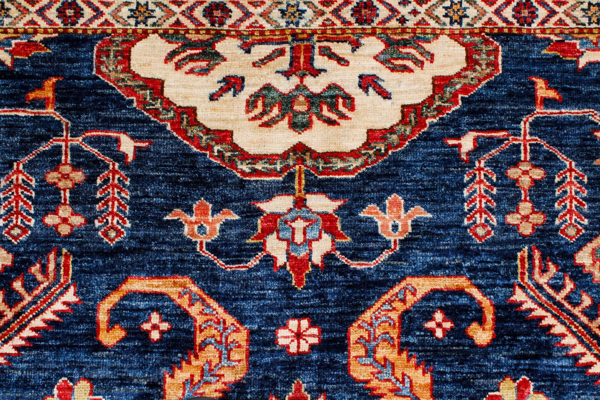 9x12 Navy and Red Kazak Tribal Rug