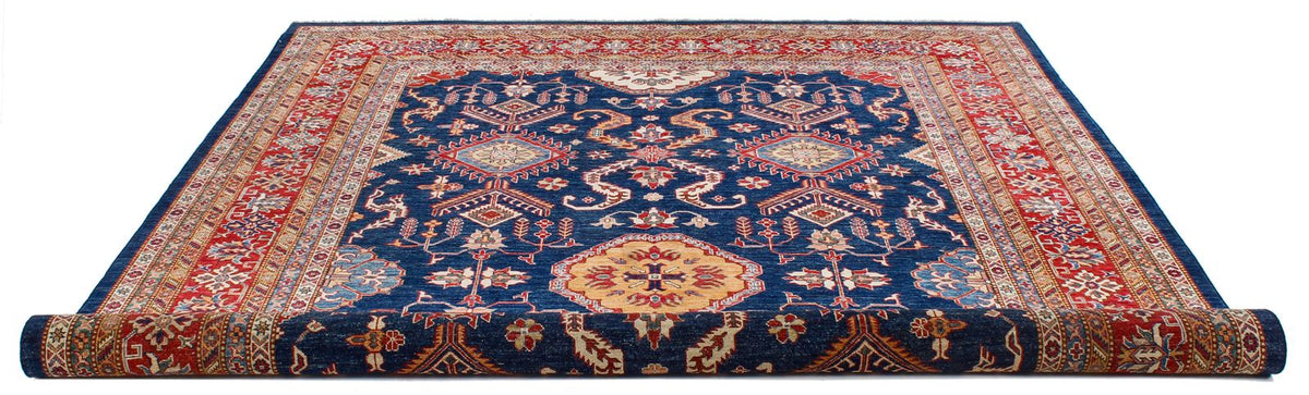 9x12 Navy and Red Kazak Tribal Rug