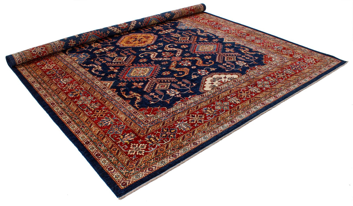 9x12 Navy and Red Kazak Tribal Rug