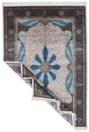 6x10 Ivory and Navy Turkish Antep Rug