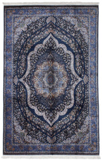 6x10 Navy and Blue Turkish Antep Rug