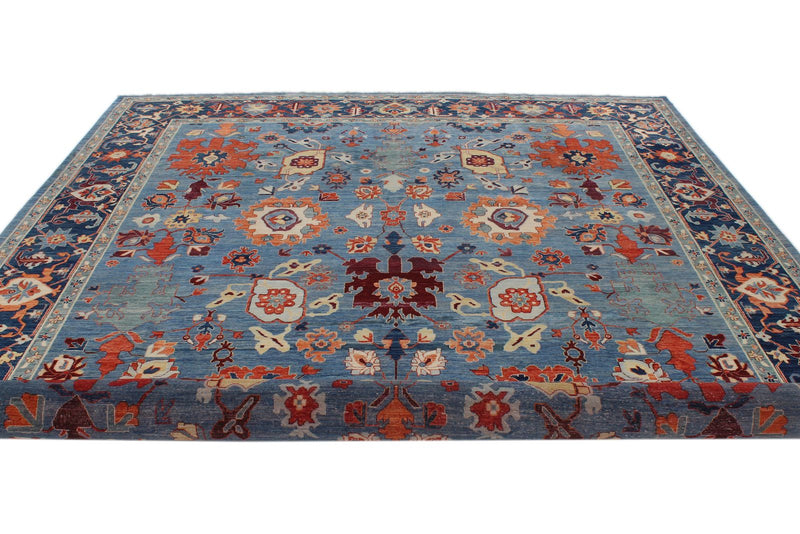 9x12 Blue and Navy Traditional Rug