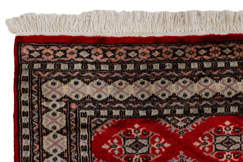 3x5 Red and Ivory Turkish Tribal Rug