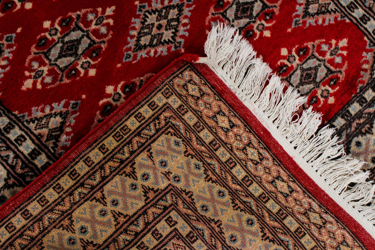 3x5 Red and Ivory Turkish Tribal Rug