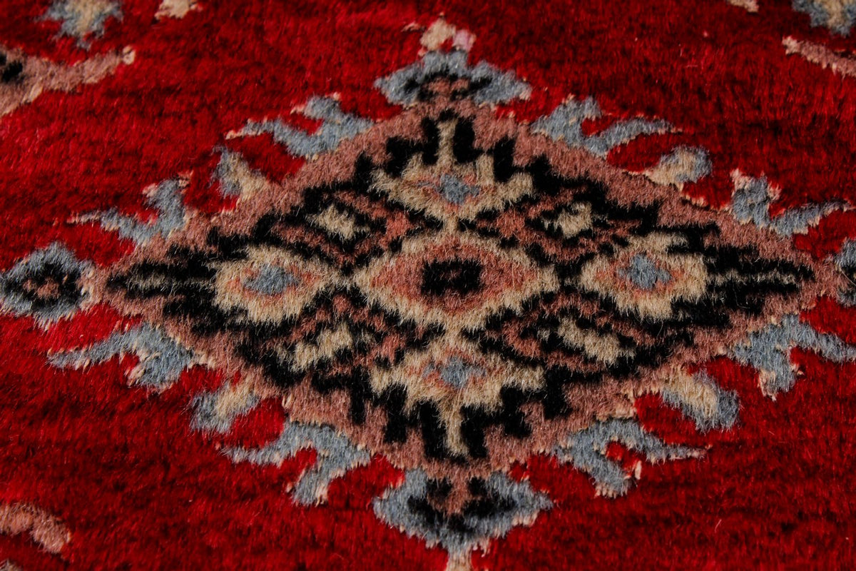 3x5 Red and Ivory Turkish Tribal Rug