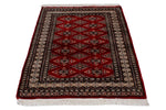 3x5 Red and Ivory Turkish Tribal Rug