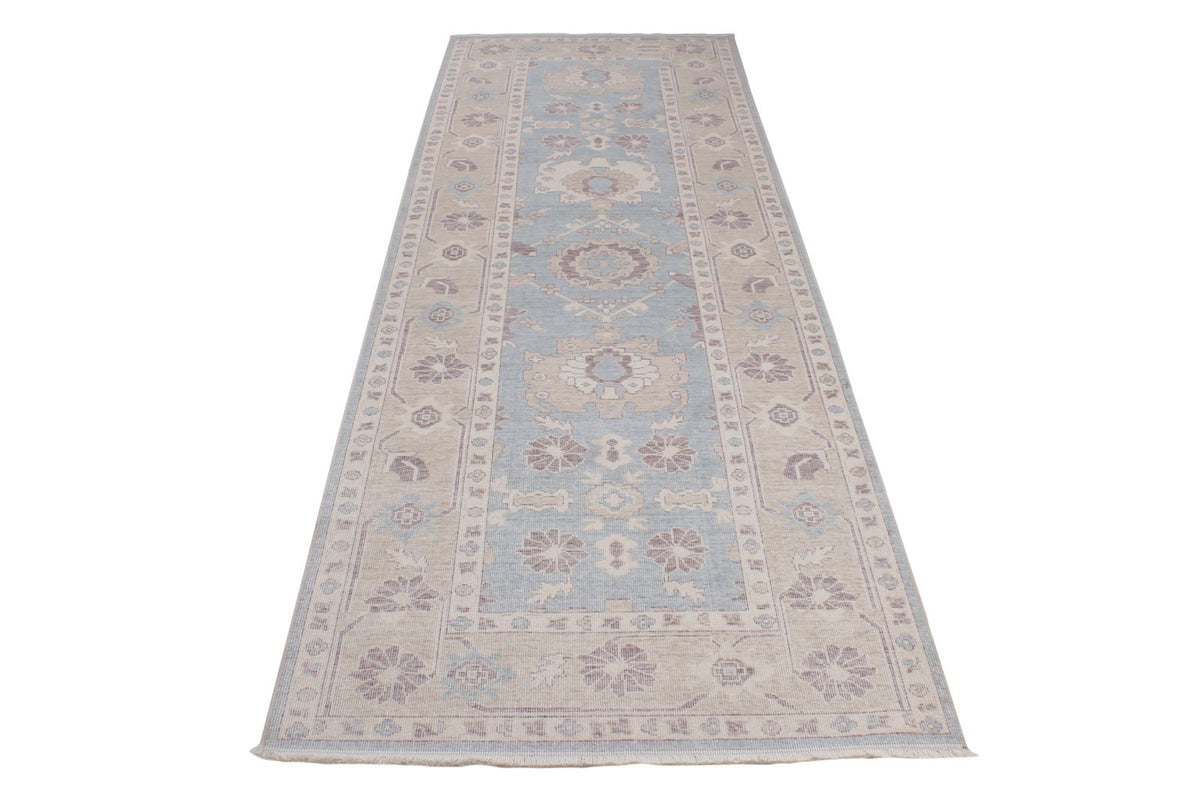 3x10 Blue and Beige Turkish Traditional Runner