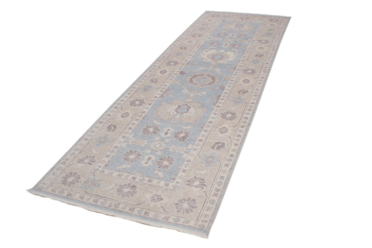 3x10 Blue and Beige Turkish Traditional Runner