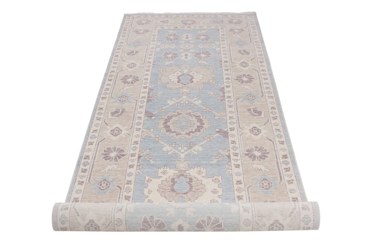 3x10 Blue and Beige Turkish Traditional Runner