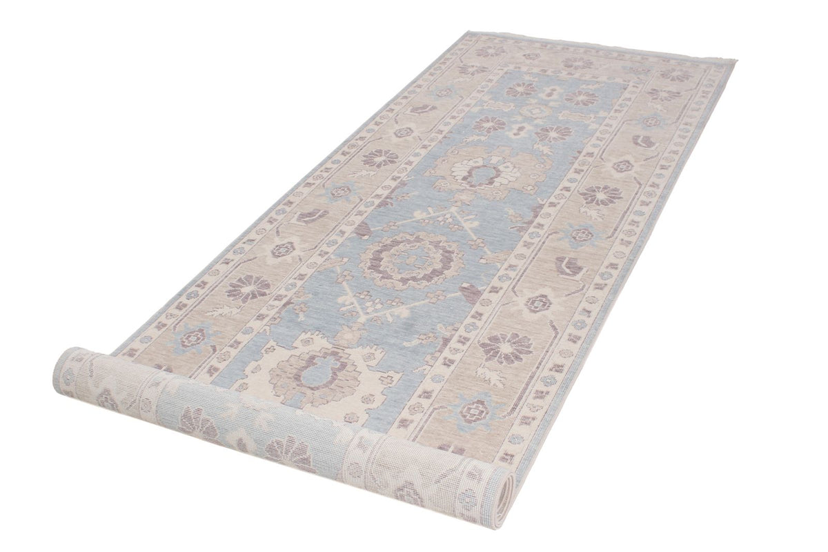 3x10 Blue and Beige Turkish Traditional Runner