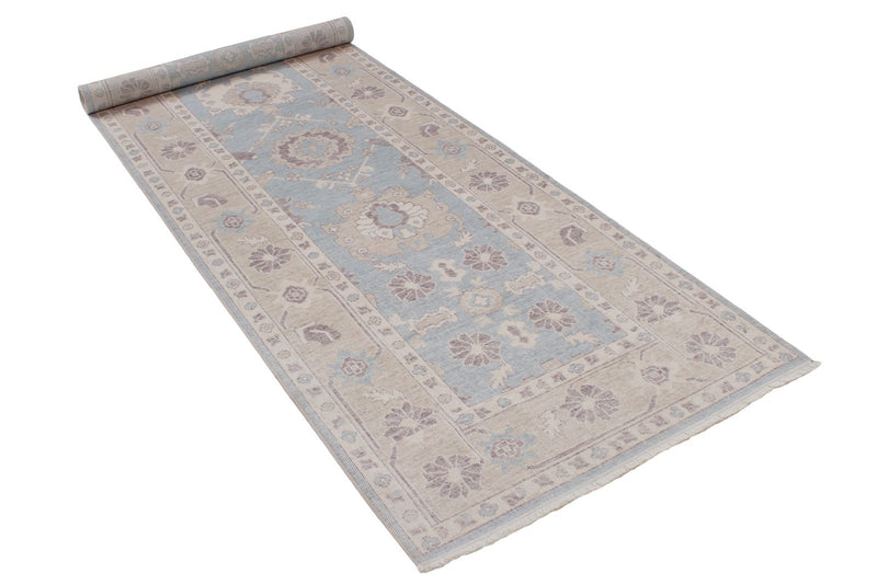 3x10 Blue and Beige Turkish Traditional Runner