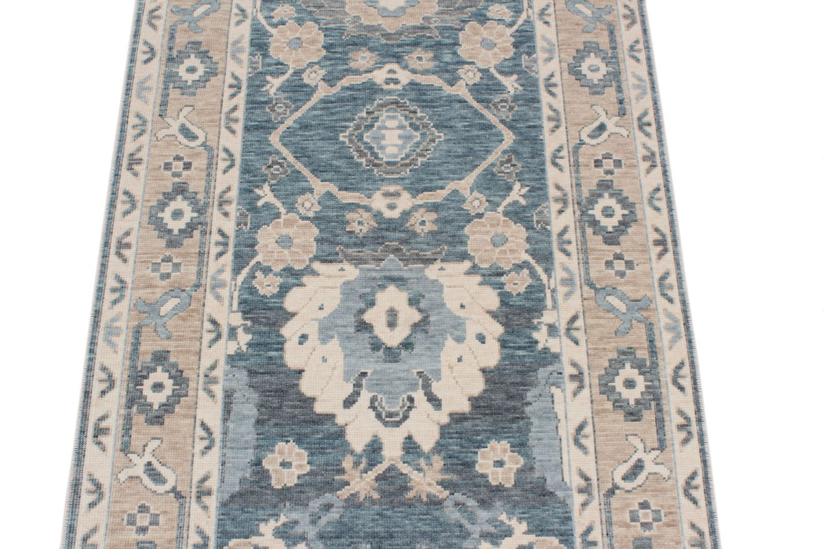 3x10 Gray and Beige Turkish Traditional Runner
