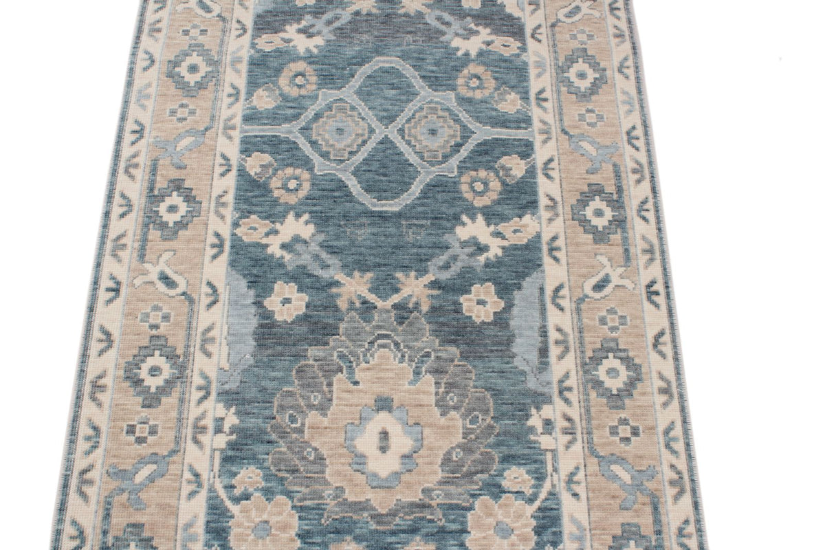 3x10 Gray and Beige Turkish Traditional Runner