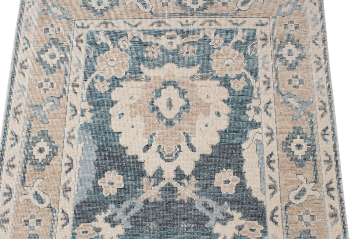 3x10 Gray and Beige Turkish Traditional Runner
