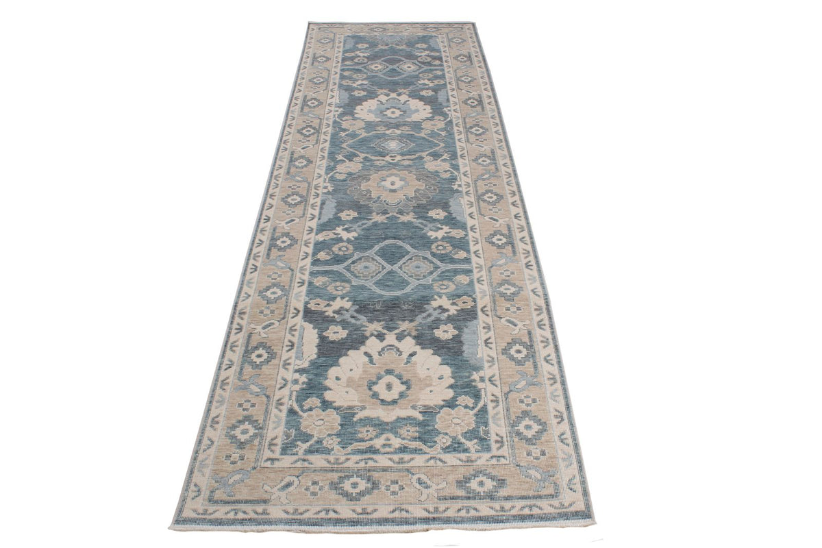 3x10 Gray and Beige Turkish Traditional Runner