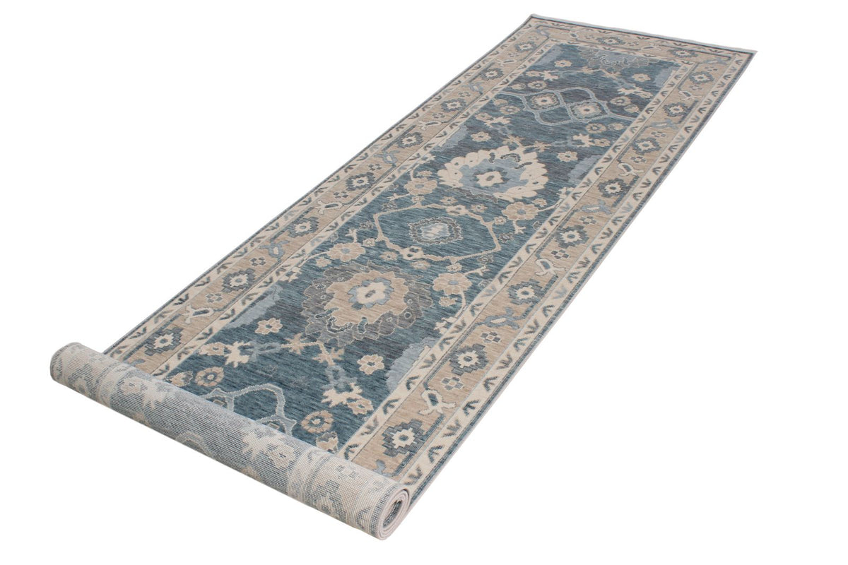 3x10 Gray and Beige Turkish Traditional Runner