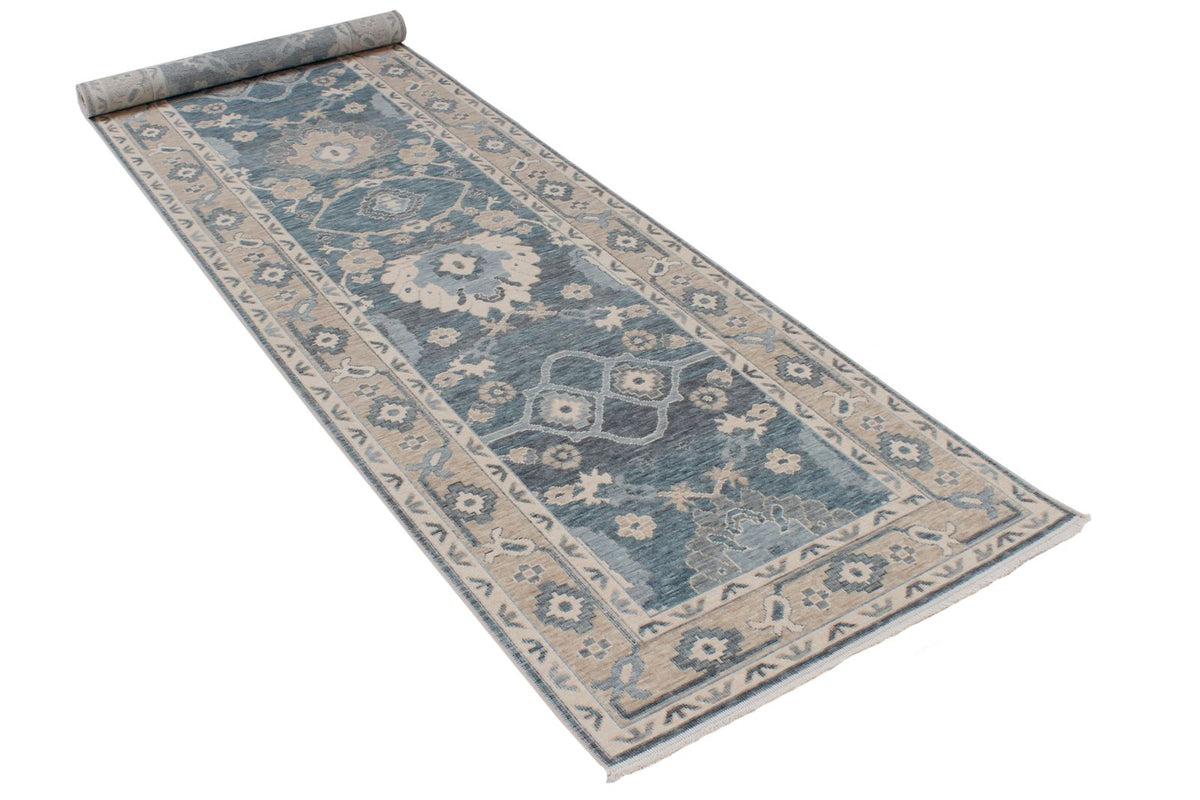3x10 Gray and Beige Turkish Traditional Runner