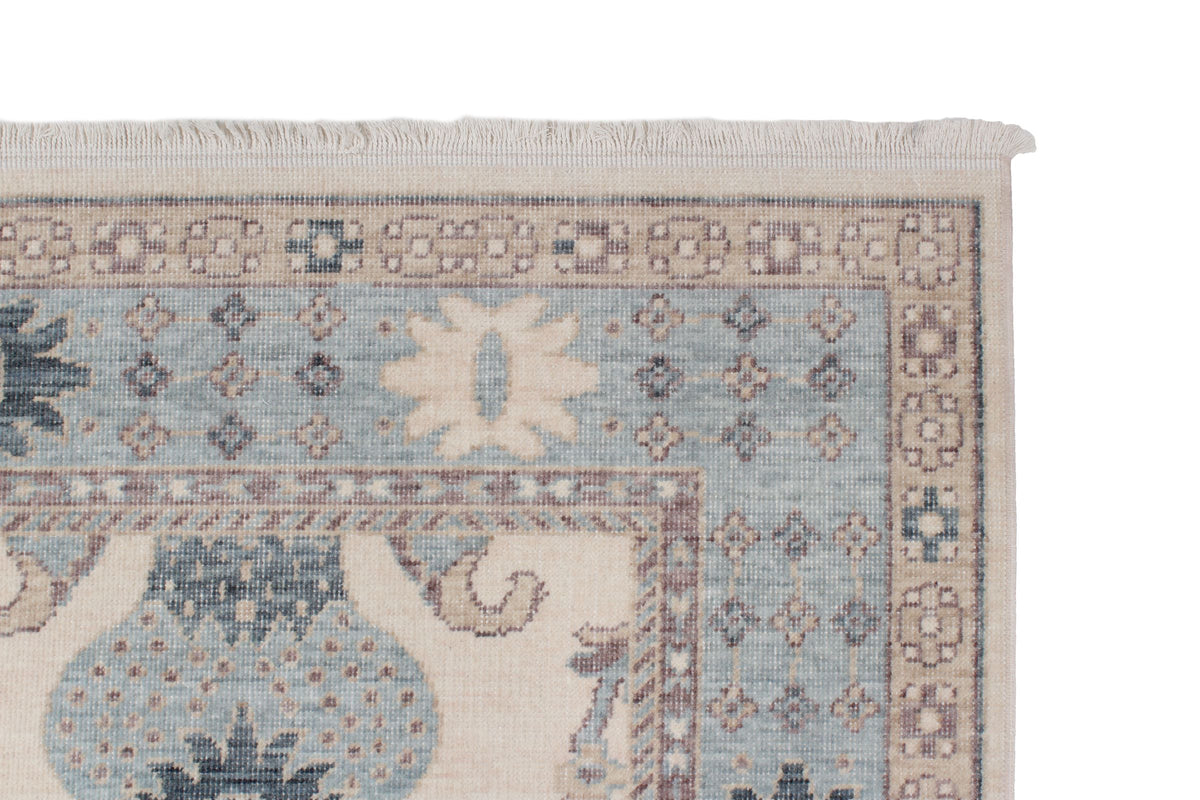 3x10 Ivory and Blue Turkish Traditional Runner
