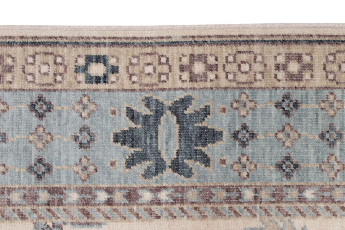 3x10 Ivory and Blue Turkish Traditional Runner