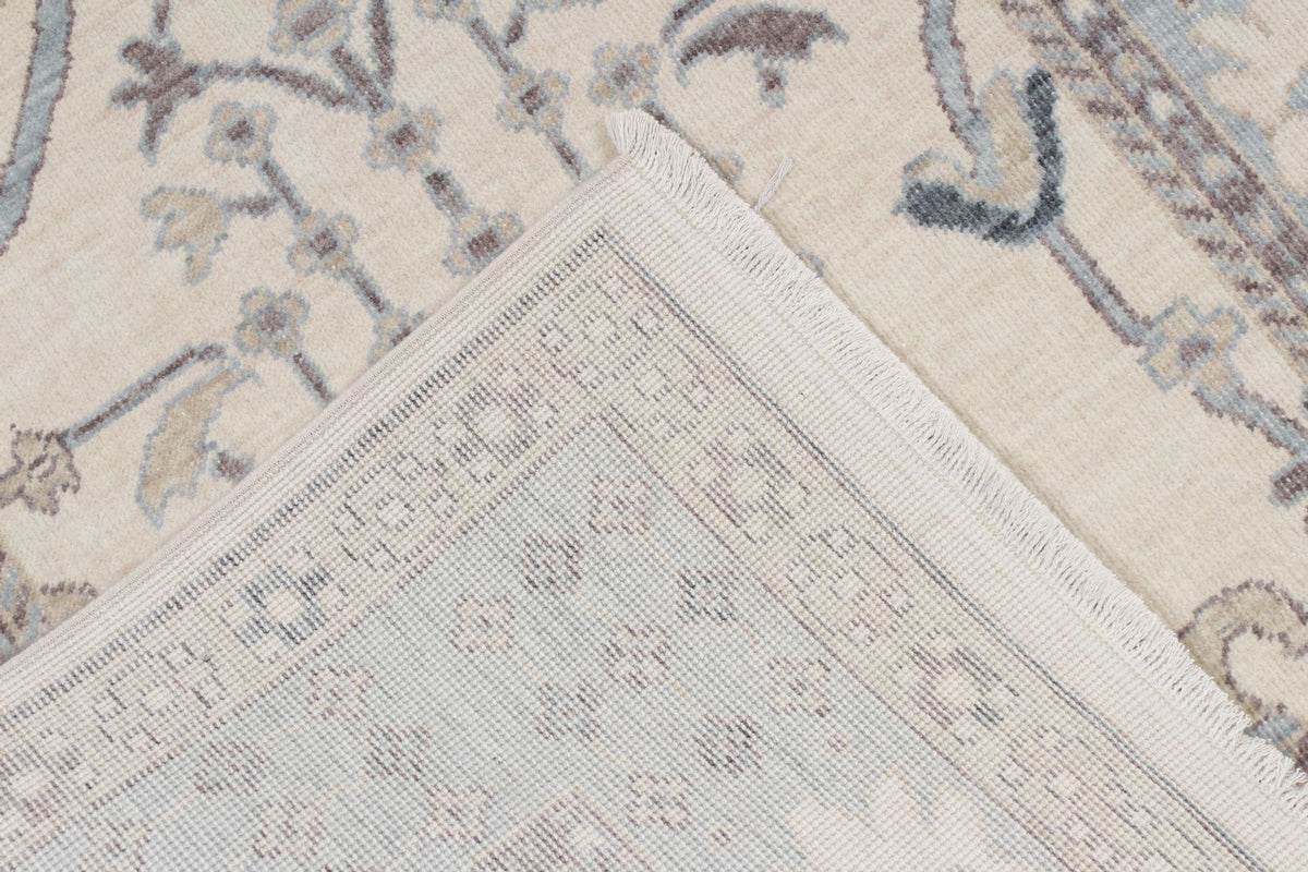 3x10 Ivory and Blue Turkish Traditional Runner