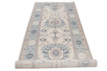 3x10 Ivory and Blue Turkish Traditional Runner