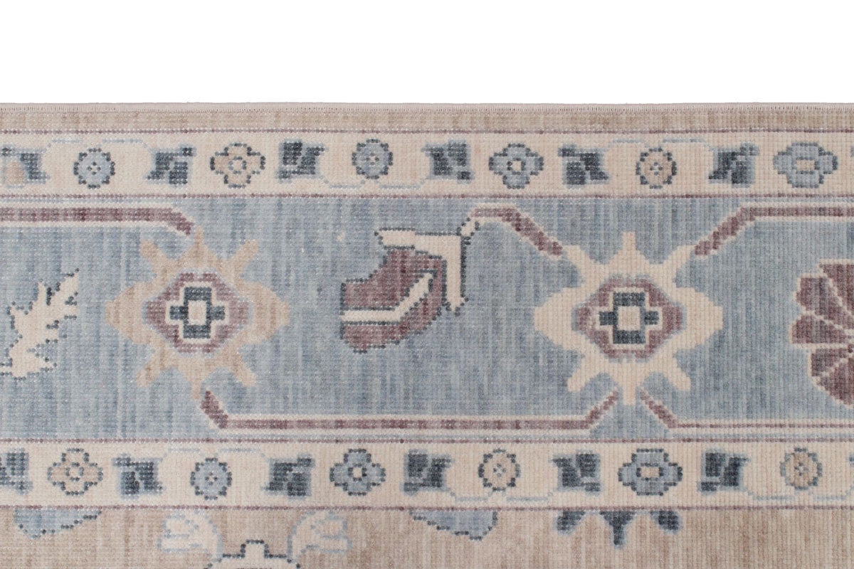 3x11 Beige and Blue Turkish Traditional Runner