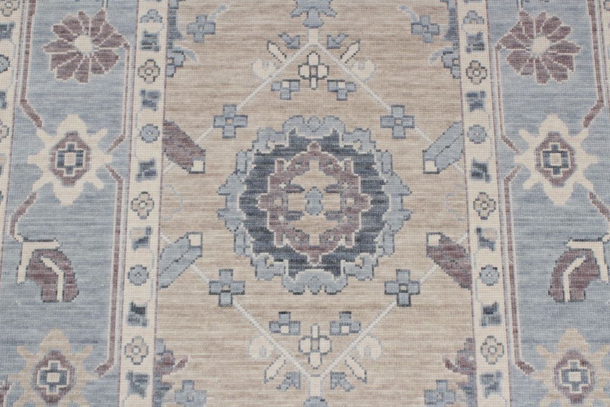 3x11 Beige and Blue Turkish Traditional Runner