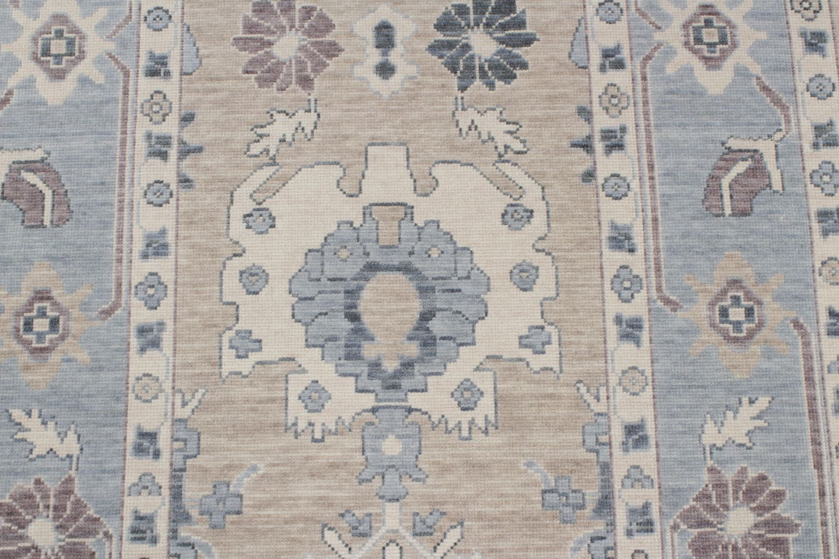 3x11 Beige and Blue Turkish Traditional Runner