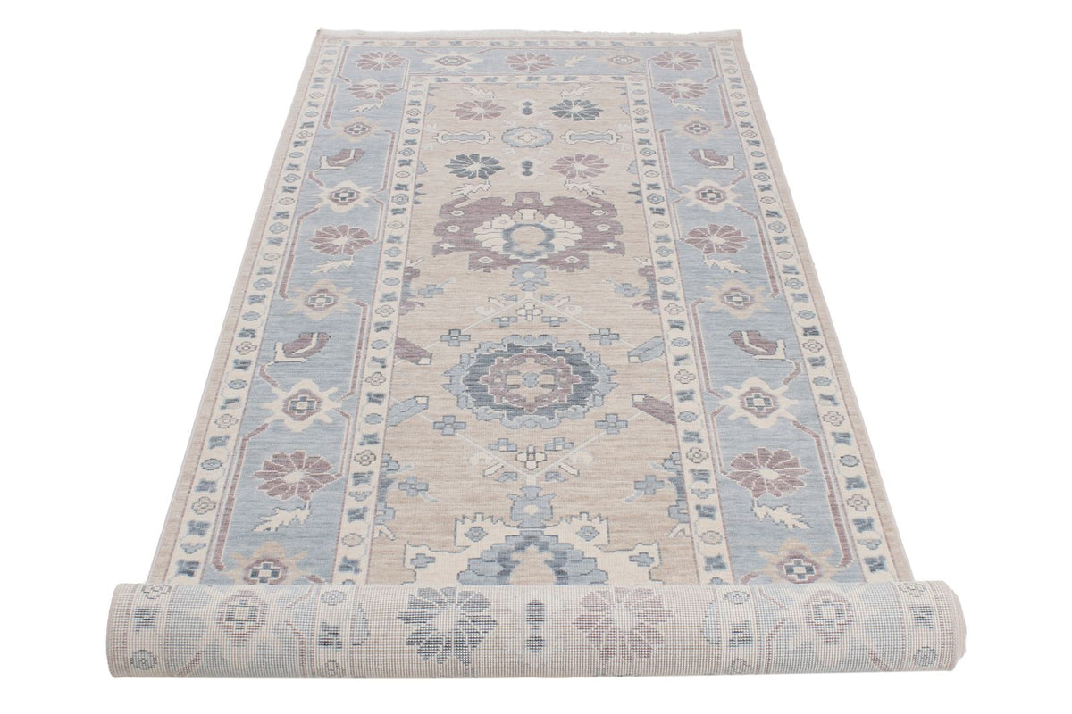 3x11 Beige and Blue Turkish Traditional Runner