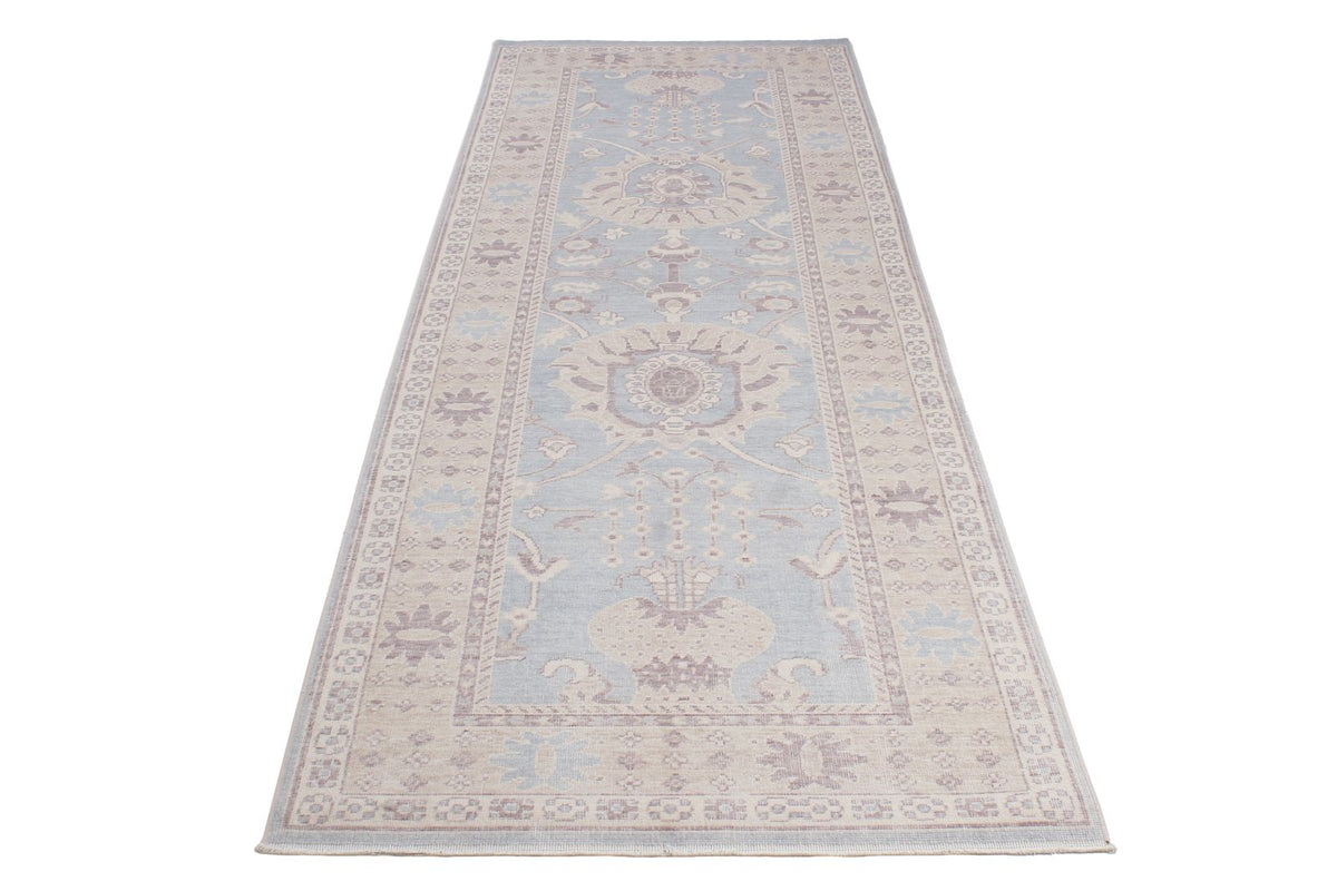 3x10 Blue and Beige Turkish Traditional Runner