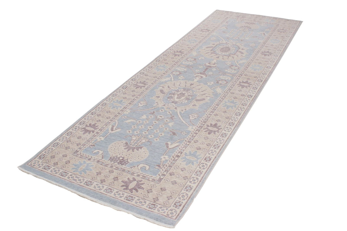 3x10 Blue and Beige Turkish Traditional Runner
