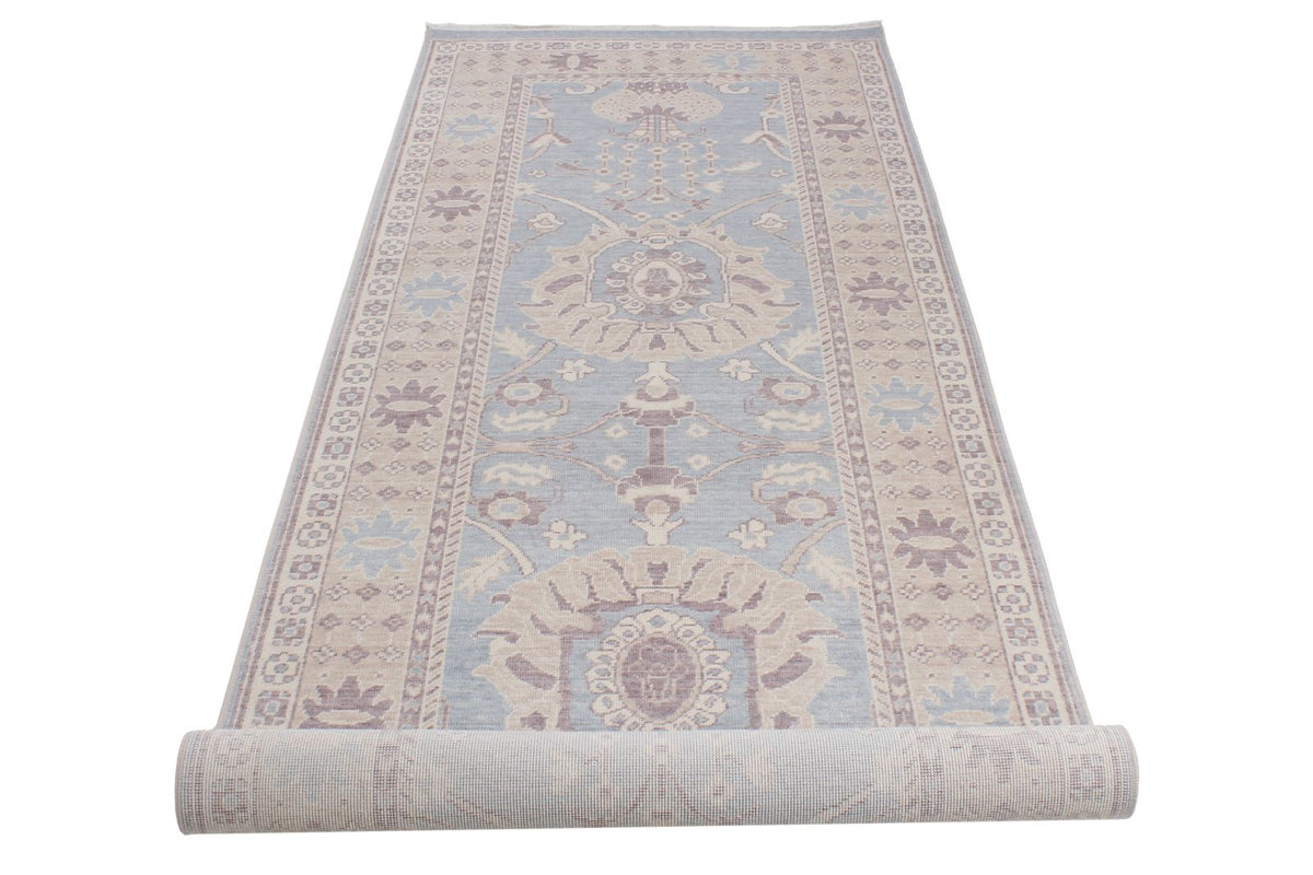 3x10 Blue and Beige Turkish Traditional Runner