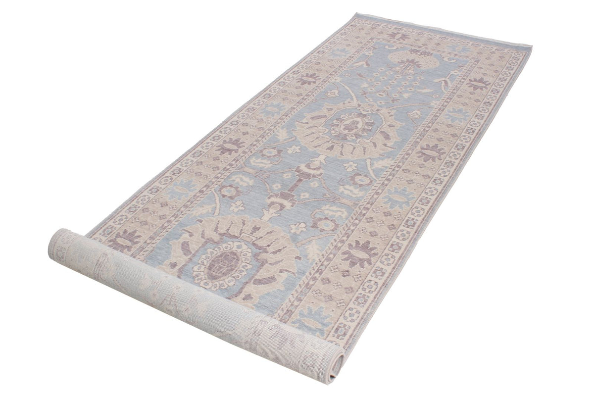 3x10 Blue and Beige Turkish Traditional Runner