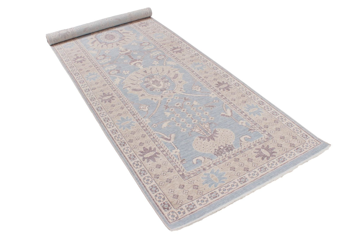 3x10 Blue and Beige Turkish Traditional Runner