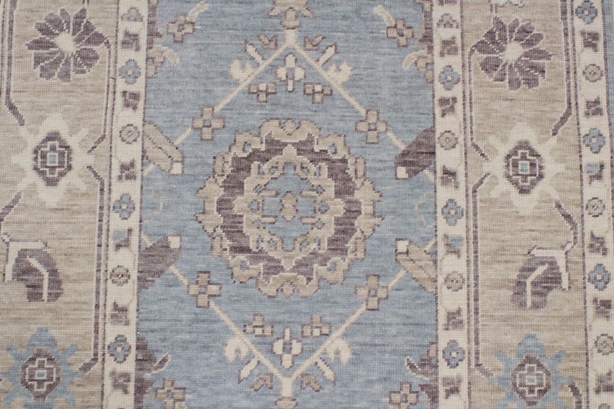 3x11 Beige and Blue Turkish Traditional Runner