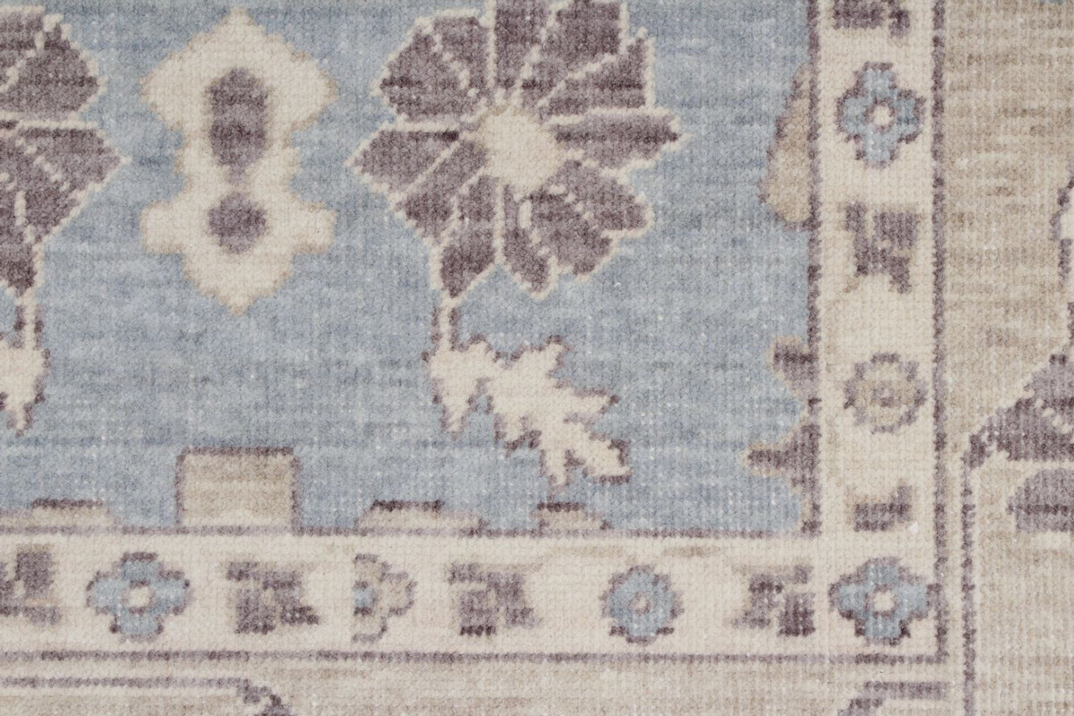3x11 Beige and Blue Turkish Traditional Runner