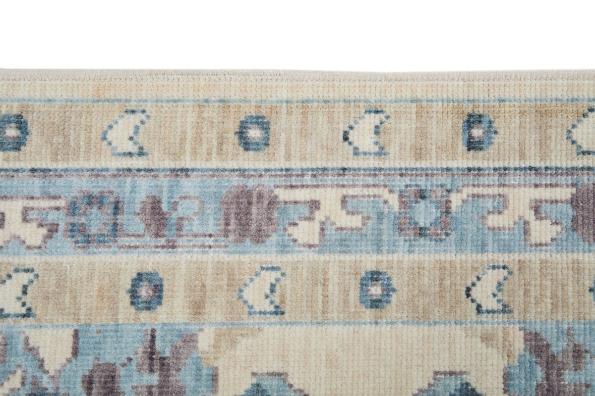 2x3 Ivory and Blue Turkish Traditional Rug