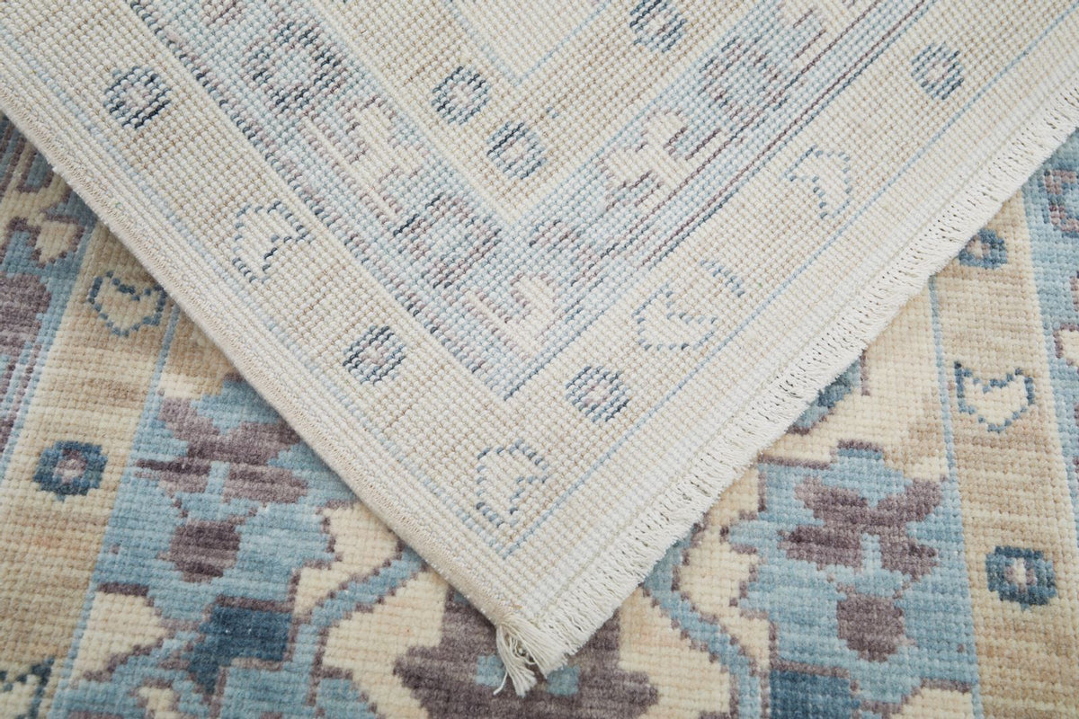 2x3 Ivory and Blue Turkish Traditional Rug