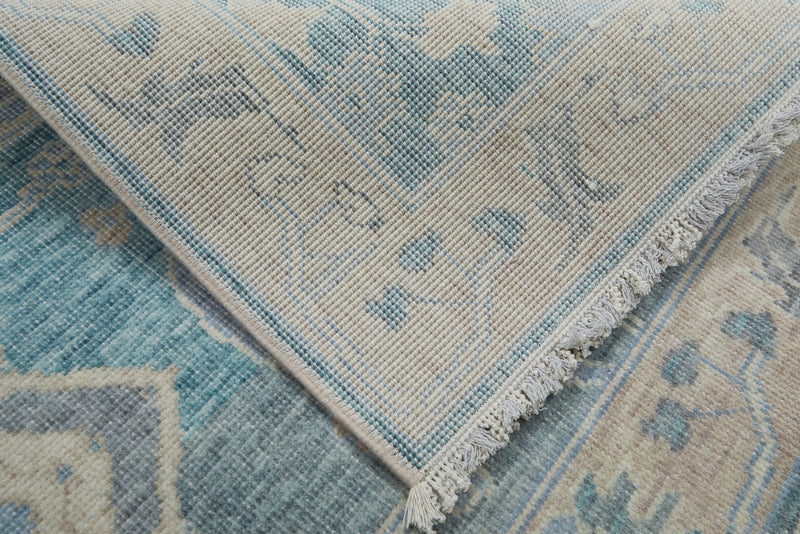 2x3 Green and Beige Turkish Traditional Rug