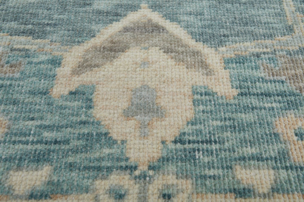 2x3 Green and Beige Turkish Traditional Rug