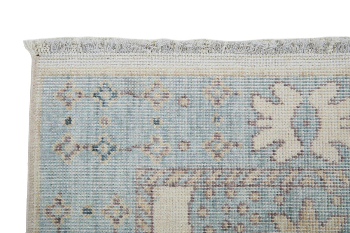 2x3 Ivory and Blue Turkish Traditional Rug