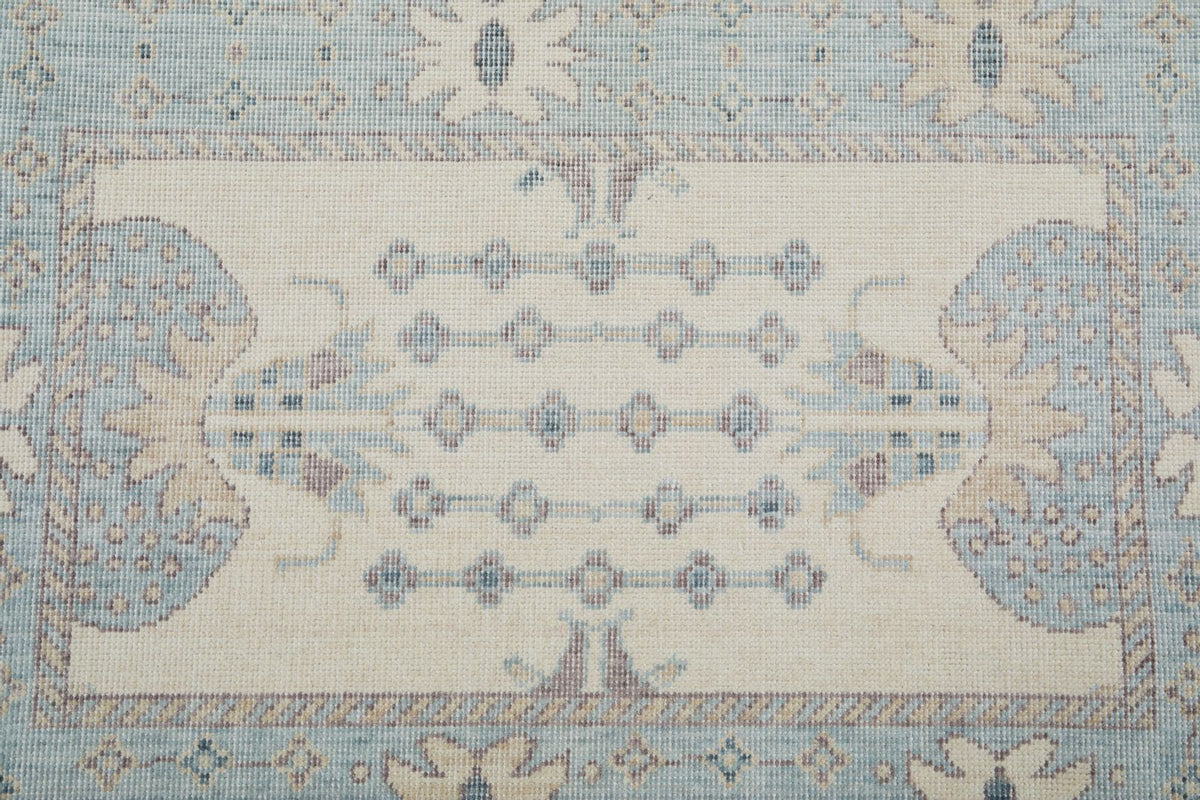 2x3 Ivory and Blue Turkish Traditional Rug