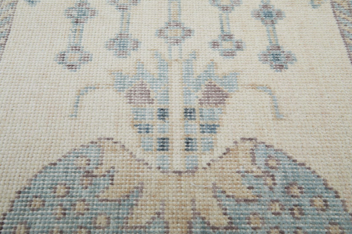 2x3 Ivory and Blue Turkish Traditional Rug