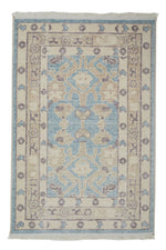 2x3 Blue and Beige Turkish Traditional Rug