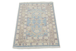 2x3 Blue and Beige Turkish Traditional Rug