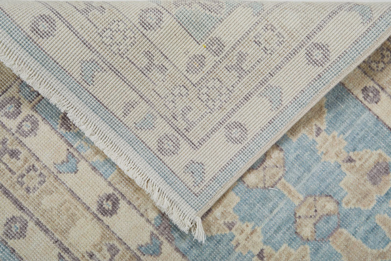 2x3 Blue and Beige Turkish Traditional Rug