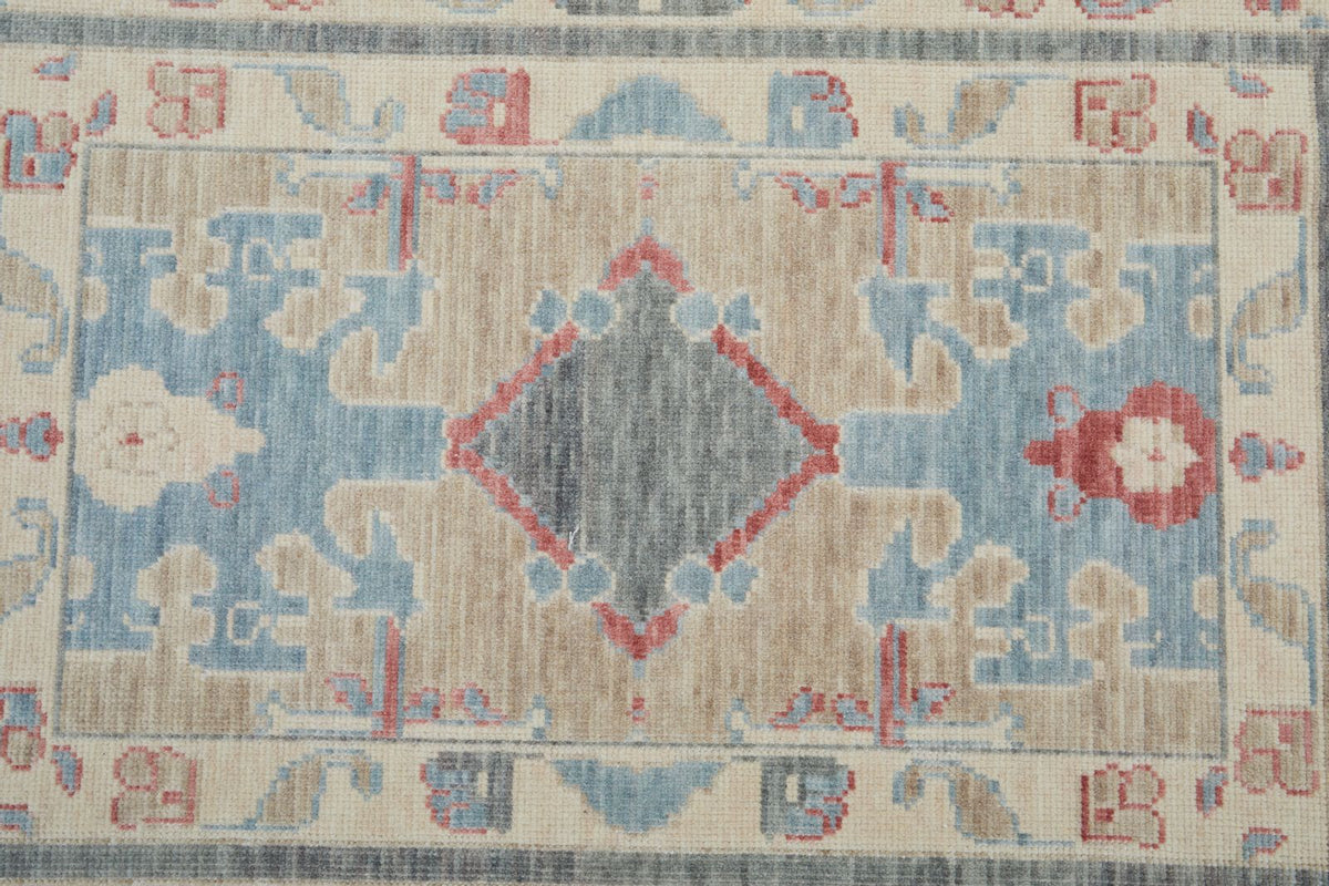 2x3 Brown and Beige Turkish Traditional Rug
